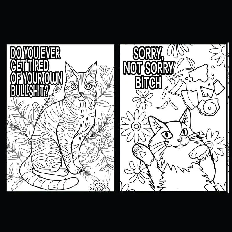 Funny Kitty Memes Coloring Book For Adult Relaxation