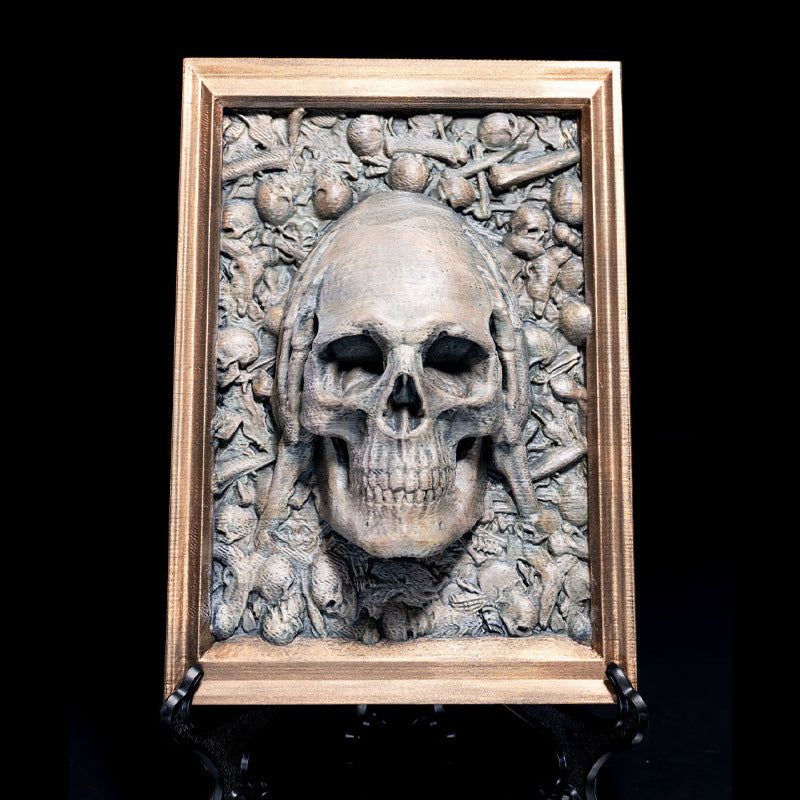 Three Wise Skulls Picture Frame Decor